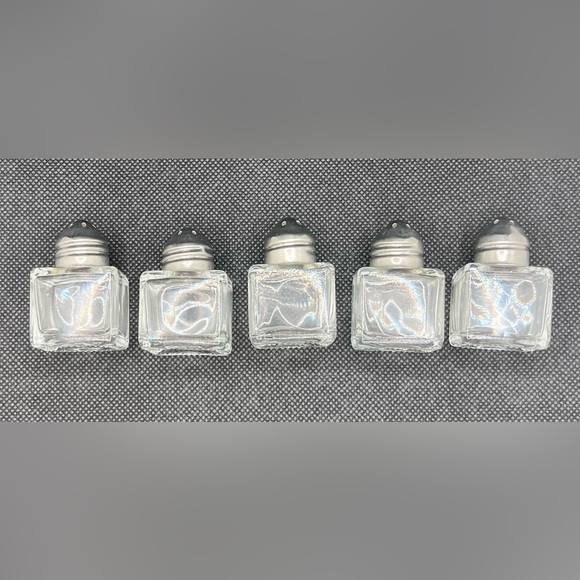 Vintage Salt & Pepper Shakers - Square Glass & Silver Plate - Lot of 5 - Picture 3 of 3